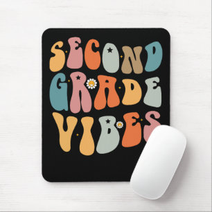 Second Grade Vibes Back To School Groovy School Mouse Pad