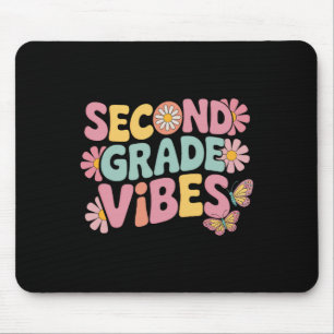 Second Grade Vibes Back To School Teacher Kids Boy Mouse Pad