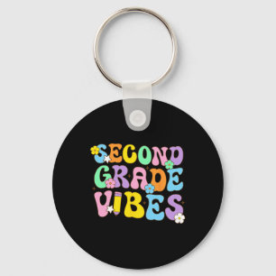 Second Grade Vibes Ck To School Retro 2nd Grade Te Key Ring