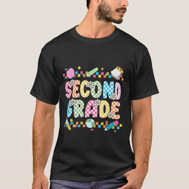 Second Grade Vibes Shirt 2nd Retro Back To School  (Front)