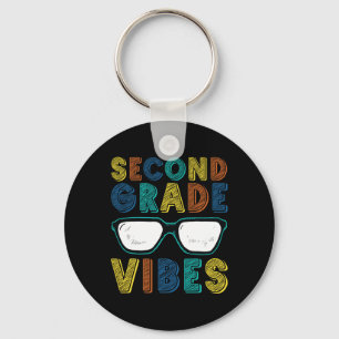 Second Grade Vibes Shirt Teacher Kids First Day Of Key Ring