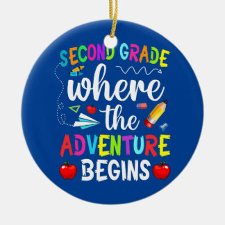 Second Grade Where The Adventure Begins Kinder Ceramic Tree Decoration