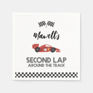 Second Lap Around the Track Race Car Birthday Napkin