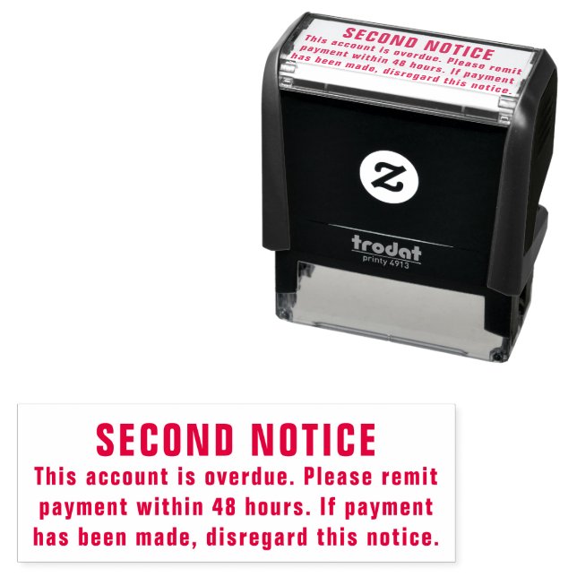 Second Notice Overdue Client Office Supplies Self-inking Stamp (In Situ)