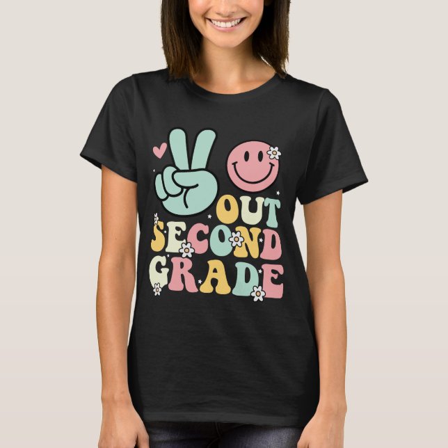 Second Peace 2nd Grade Groovy - Last day of school T-Shirt (Front)