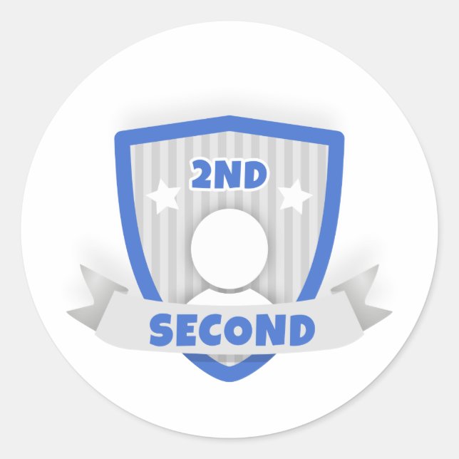 Second place classic round sticker (Front)