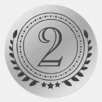 Second Place Honour Silver Medal On Silver Gradien