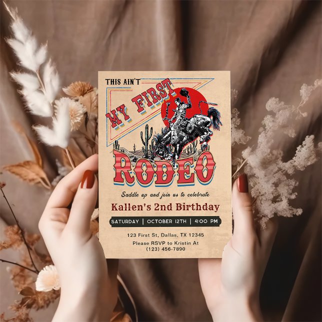 Second Rodeo Western Cowboy 2nd Birthday Invitation (Creator Uploaded)