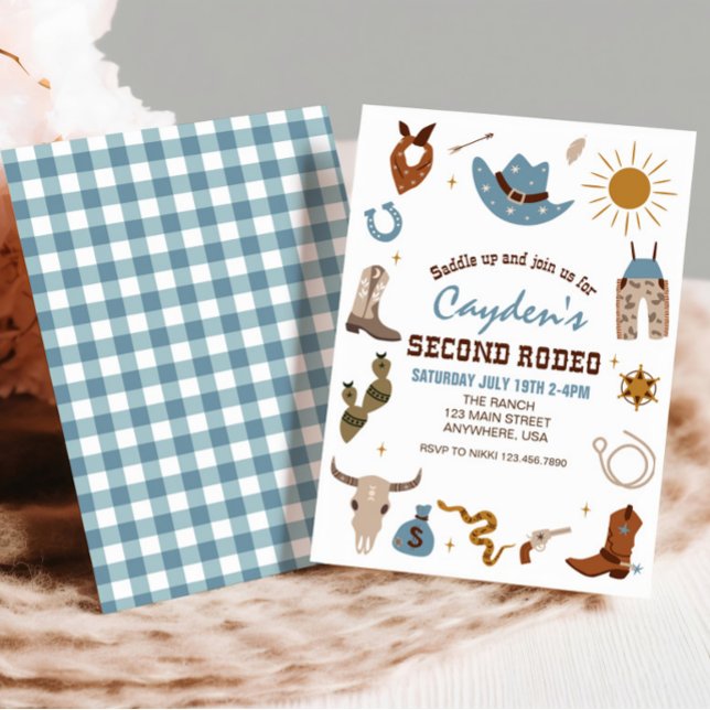 Second Rodeo Western Cowboy 2nd Birthday Invitation (Creator Uploaded)