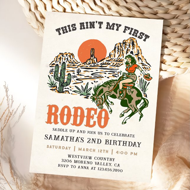 Second Rodeo Western Cowboy 2nd Birthday Invitation (Creator Uploaded)