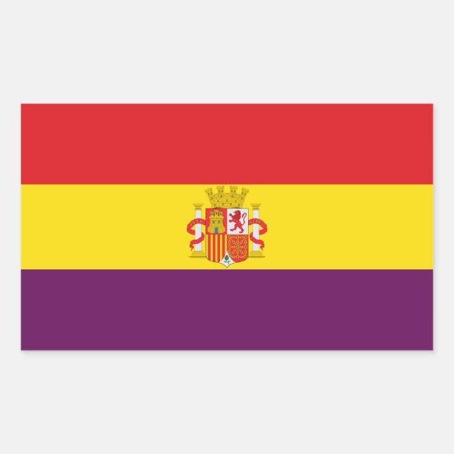 Second Spanish Republic Flag Rectangular Sticker (Front)