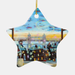 Second star to the right. Peter Pan inspired art Ceramic Tree Decoration