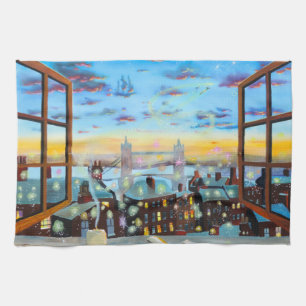 Second star to the right. Peter Pan inspired art Tea Towel