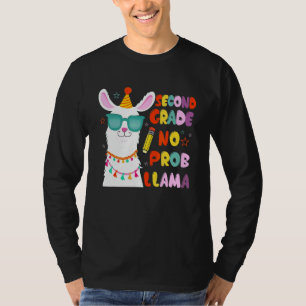 Second Team 2nd Grade Teacher No Prob Llama Back T T-Shirt