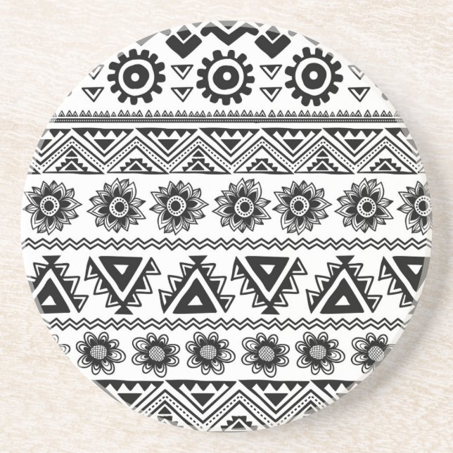 Second tribal ethnic, seamless pattern. coaster (Front)