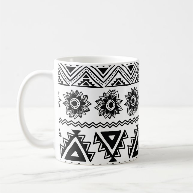 Second tribal ethnic, seamless pattern. coffee mug (Left)