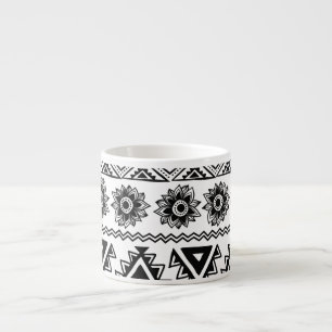 Second tribal ethnic, seamless pattern. espresso cup