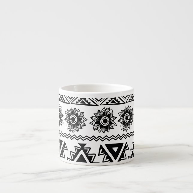Second tribal ethnic, seamless pattern. espresso cup (Front)