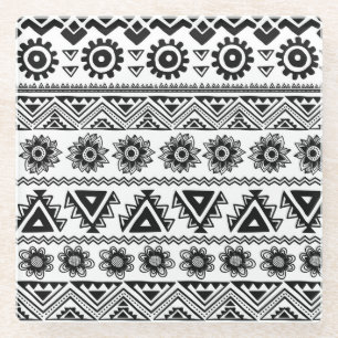 Second tribal ethnic, seamless pattern. glass coaster