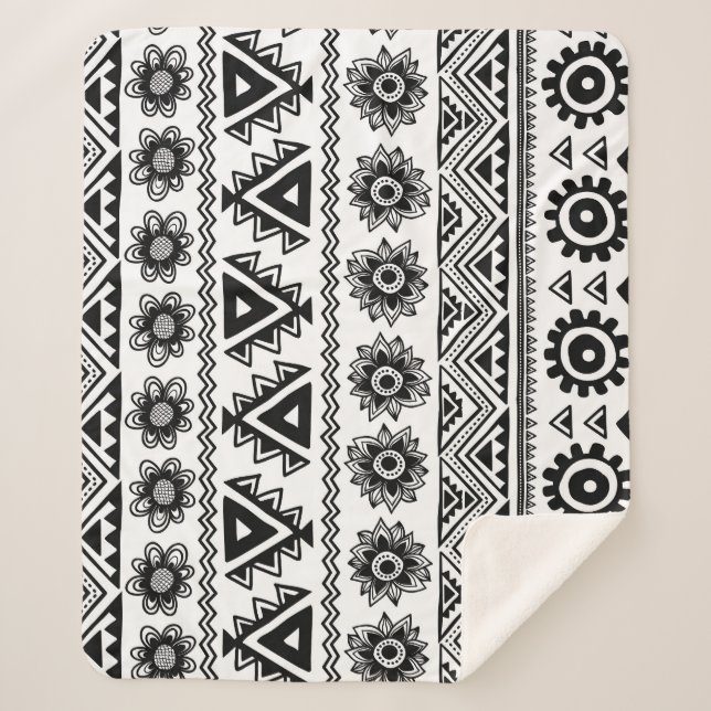 Second tribal ethnic, seamless pattern. sherpa blanket (Front)