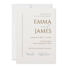 Second Wedding Invitation. Modern minimalist 