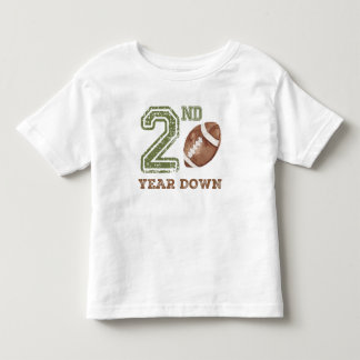 Second Year Down Football Birthday Outfit Toddler T-Shirt
