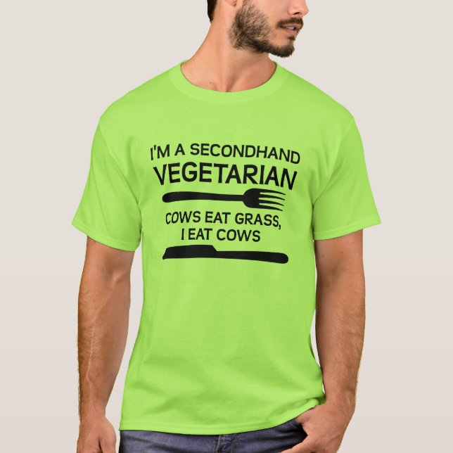 Secondhand Vegetarian Funny T-Shirt (Front)