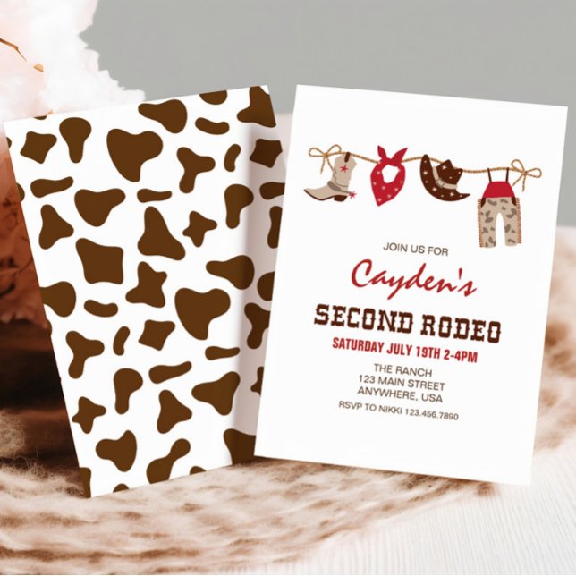 SecondRodeo Western Cowboy 2nd Birthday Invitation (Creator Uploaded)