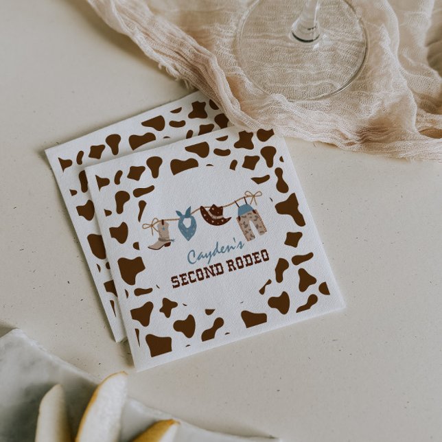 SecondRodeo Western Cowboy 2nd Birthday Napkin (Creator Uploaded)