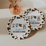 SecondRodeo Western Cowboy 2nd Birthday Paper Plat Paper Plate<br><div class="desc">Second Rodeo western cowboy 2nd birthday party theme.</div>