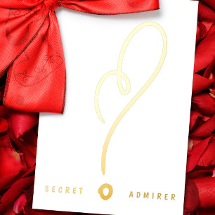Secret Admirer RED WHITE FUN HAPPY GOLD Foil Invit