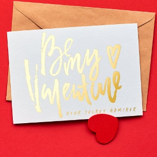 SECRET ADMIRER WHITE MODERN VALENTINES DAY GOLD