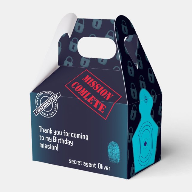 Secret agent Detective Spy Mystery Party Favour Box (Front Side)