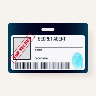 Secret agent Detective Spy Mystery Party ID Badge