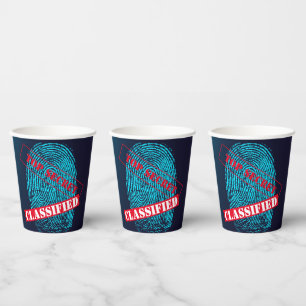 Secret agent Detective Spy Mystery Party Paper Cups
