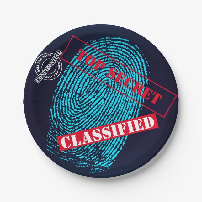 Secret agent Detective Spy Mystery Party Paper Plate (Front)