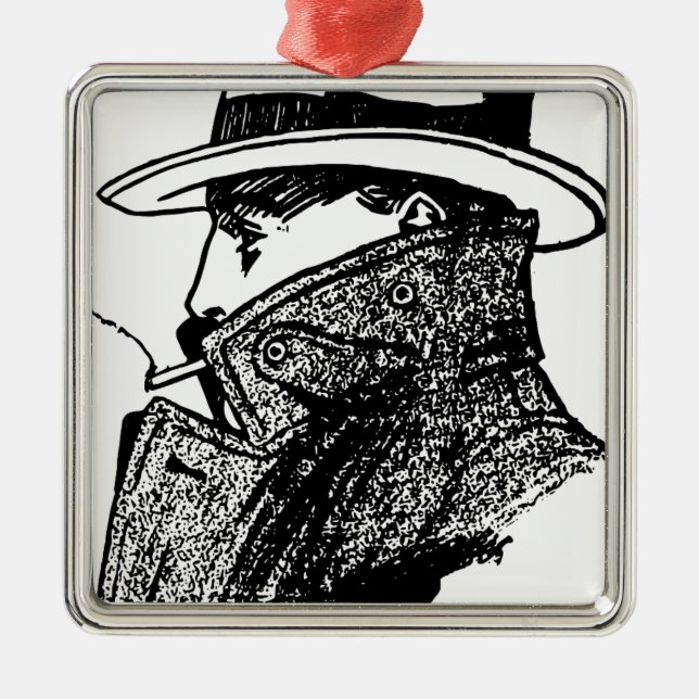 Secret Agent Metal Tree Decoration (Front)