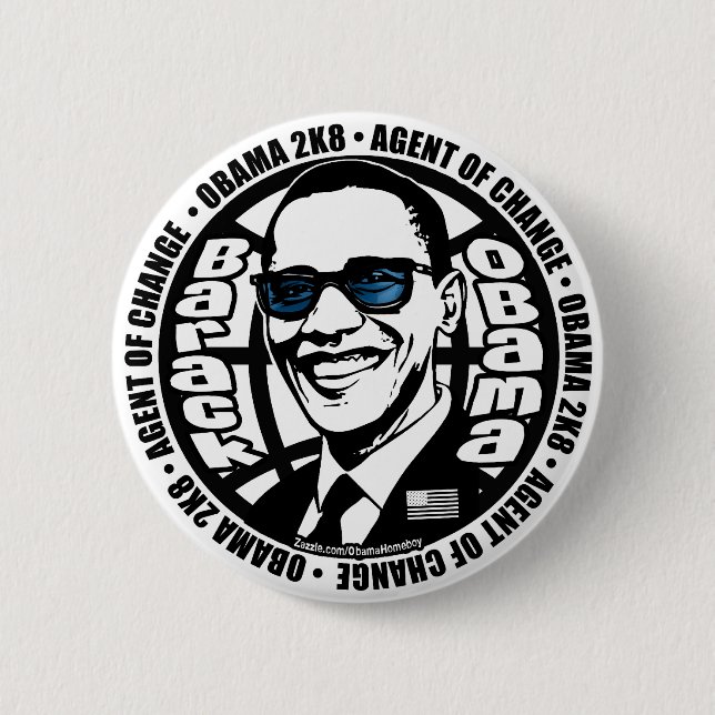 Secret Agent Obama Button  (Front)