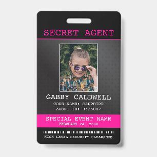 Secret Agent Spy Badge ID Badge