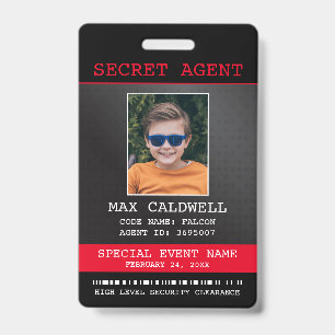 Secret Agent Spy Badge ID Badge
