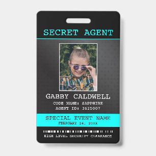 Secret Agent Spy Badge ID Badge