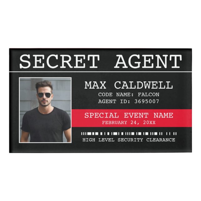 Secret Agent Spy Name Tag (Front)