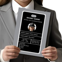 Secret Agent Spy Party identity badge