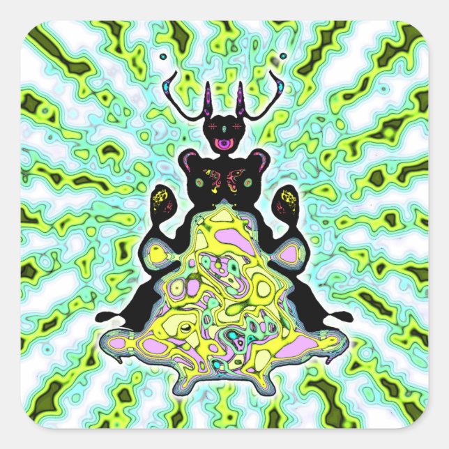 Secret anatomy of a space hamster v3-1 square sticker (Front)