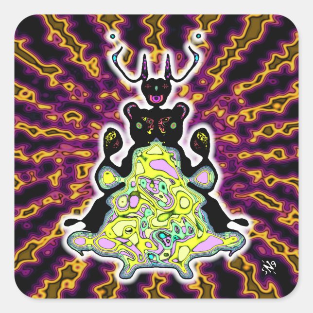 Secret anatomy of a space hamster v4 square sticker (Front)