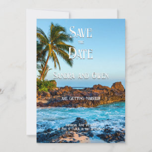 Secret Beach Maui, Tropical, Paradise, Wedding Save The Date
