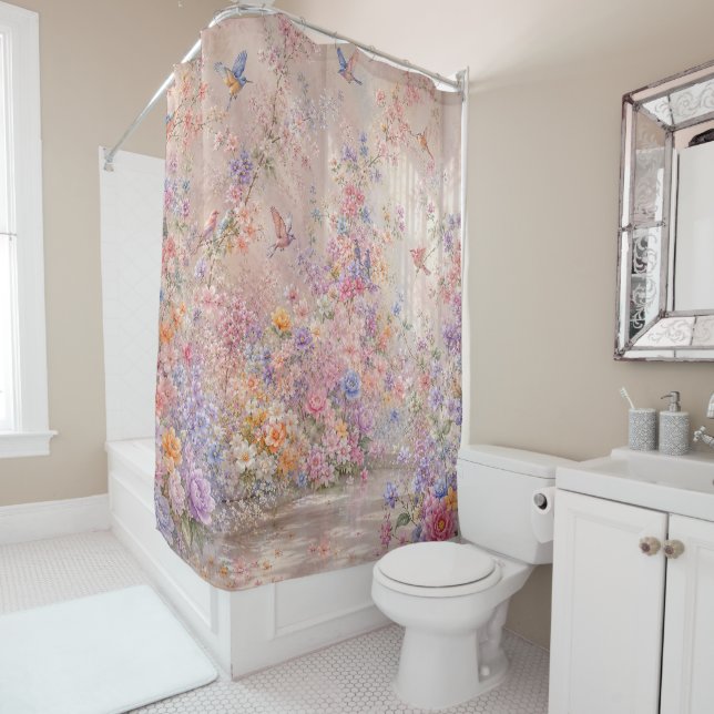 Secret Blossom Symphony Shower Curtain (In Situ)