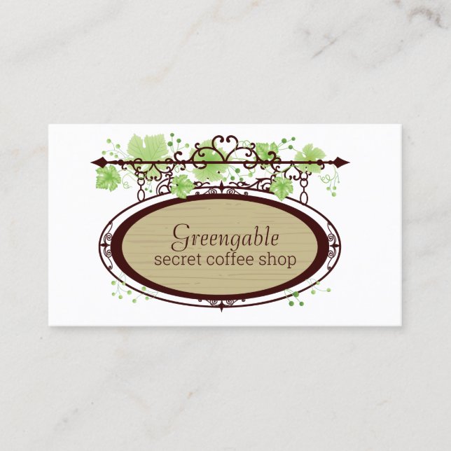 Secret Cafe Coffee Shop Business Card (Front)