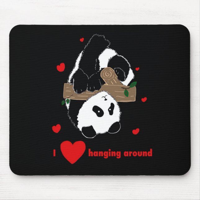 Secret Crush Love Hanging Around You Pandas custom Mouse Pad (Front)