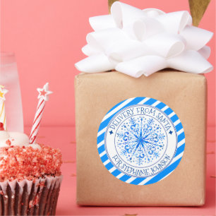 Secret delivery form Santa Christmas snowflake Classic Round Sticker